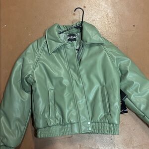 Green Faux Leather Jacket